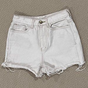 White Denim Shorts Size 25
